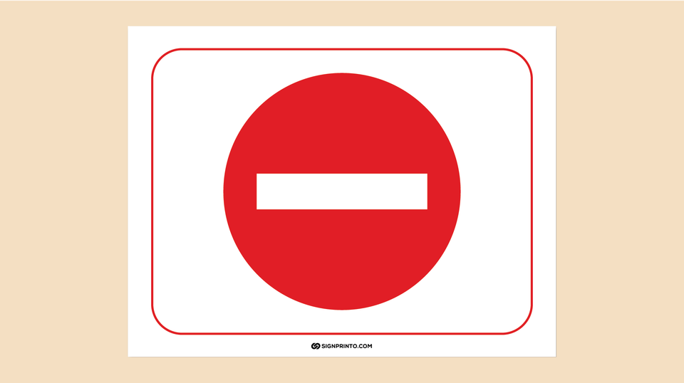 No Entry Sign Icon (Printable)