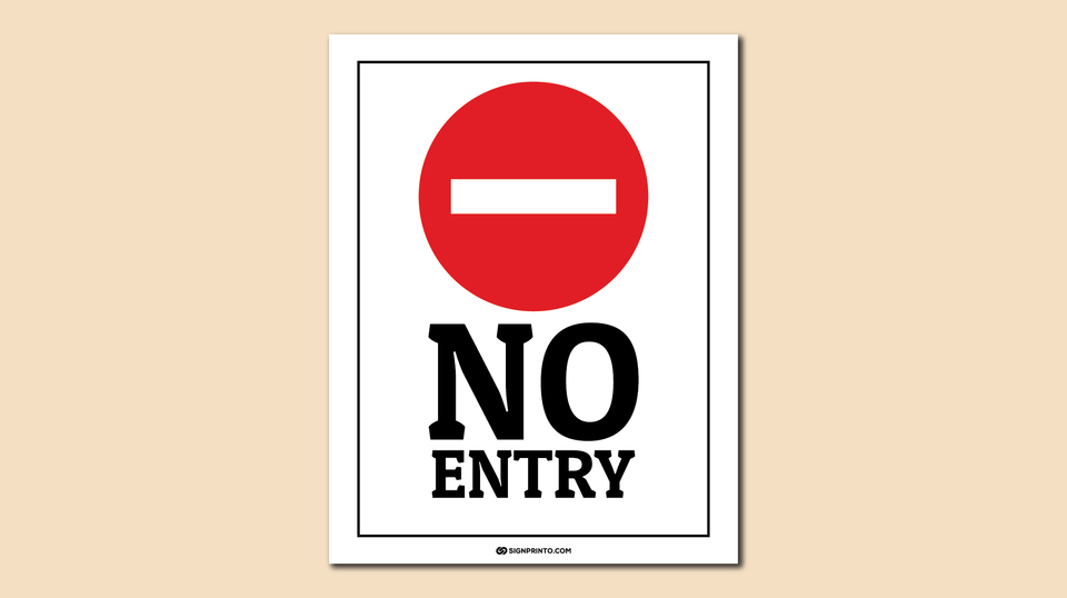 No Entry Sign - Printable PDF