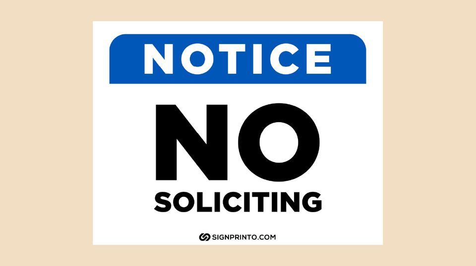 Download No Soliciting Sign FREE Printable PDF