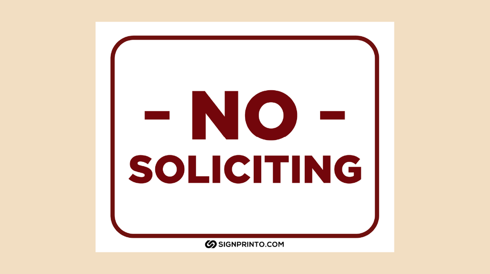 Printable No Soliciting Sign Free Download
