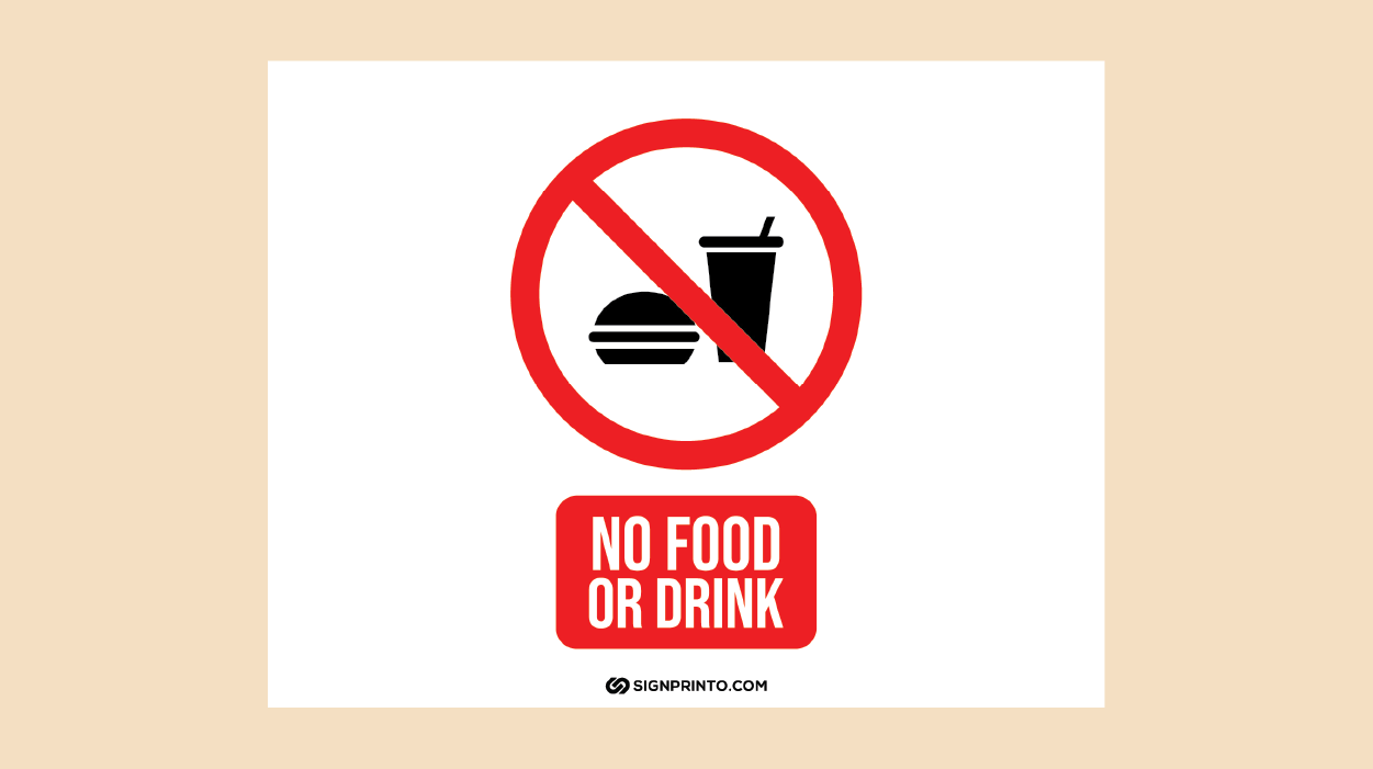 No Food Or Drink Sign FREE printable PDF