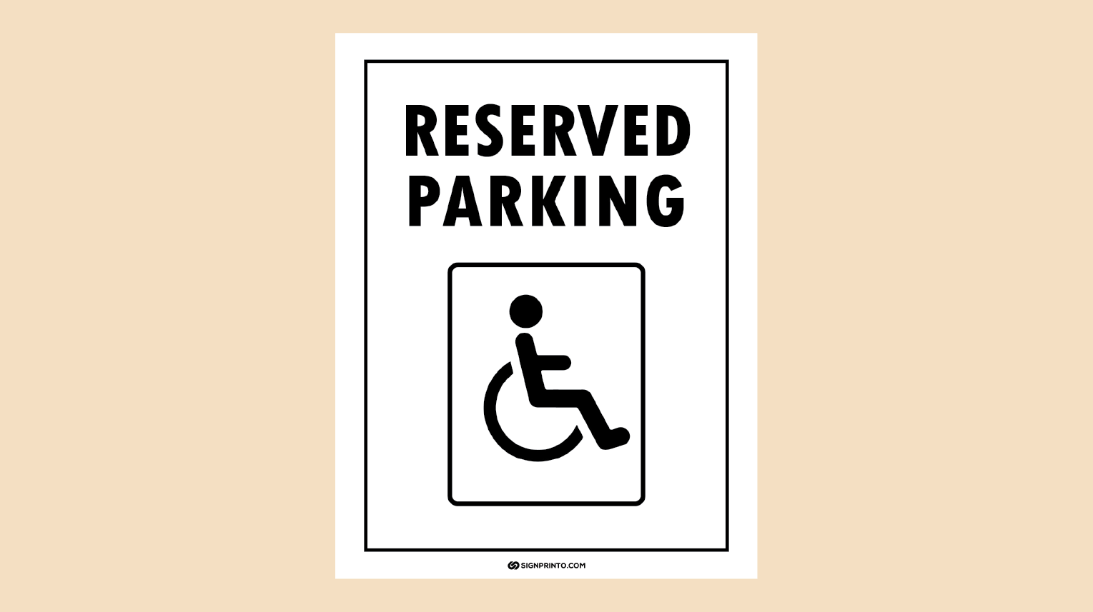 Handicap Parking Sign Printable PDF
