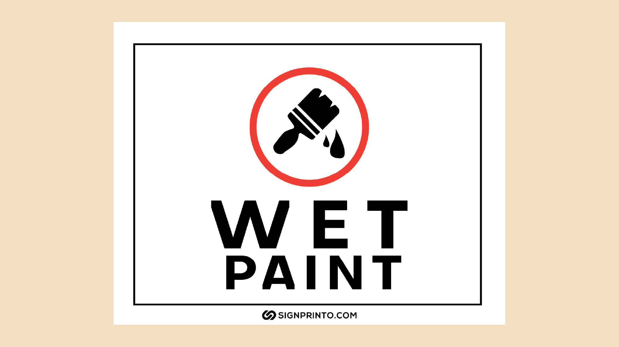 Printable Wet paint sign  PDF Black text