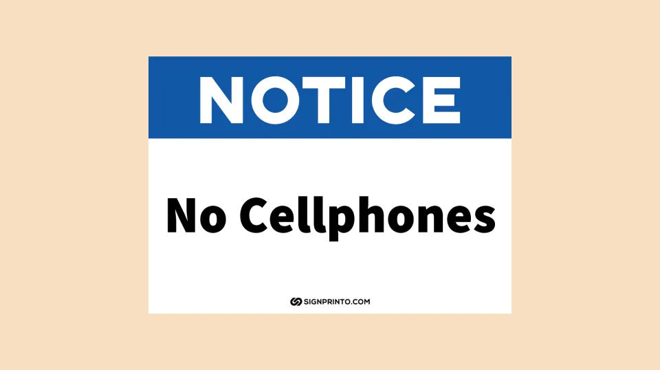 Printable No Cellphones Sign Notice Download [PDF]