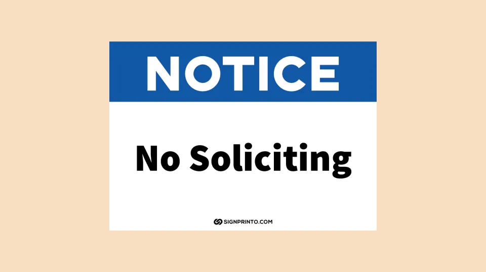 Printable No Soliciting Sign Notice Download [PDF]